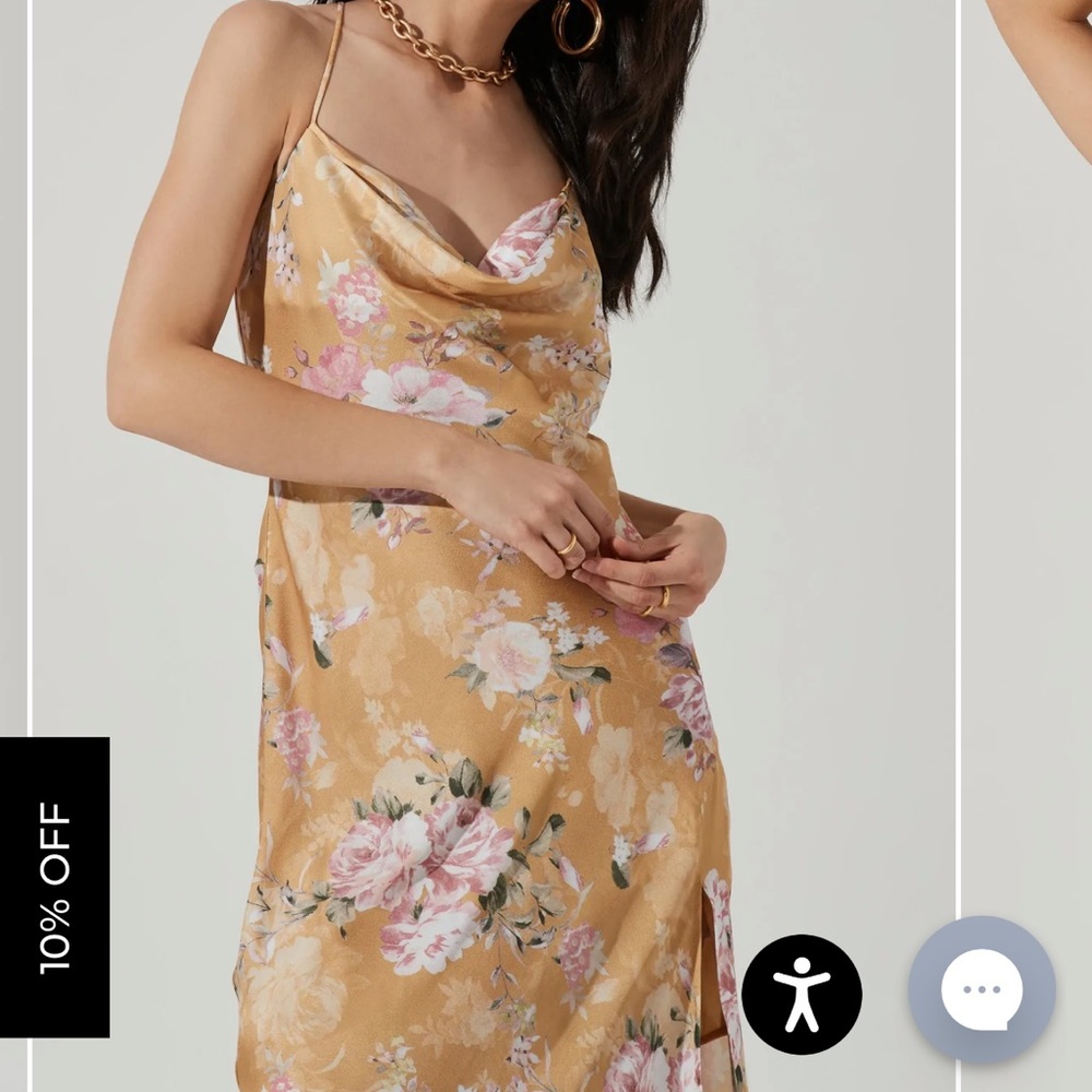 ASTR The Label Gaia Midi Dress in Yellow Floral